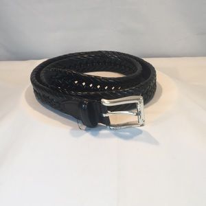 Men’s black braided leather belt size 36x1.25”